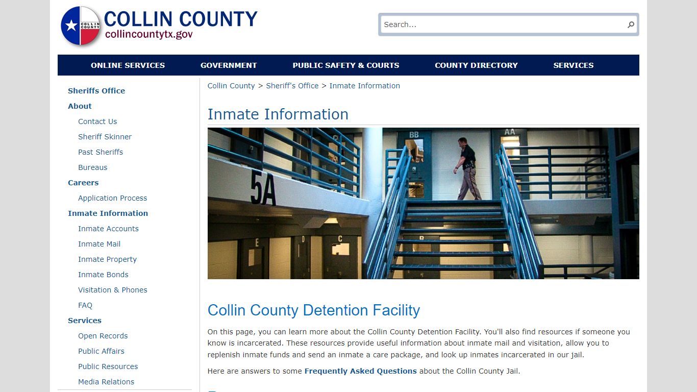 Inmate Information | Collin County Sheriff's Office | McKinney, TX